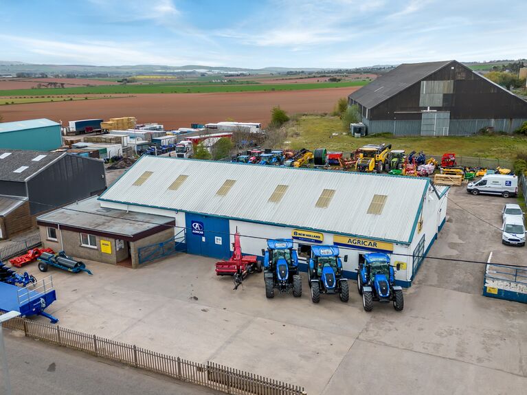 Aerial view of the Agricar depot in Laurencekirk.