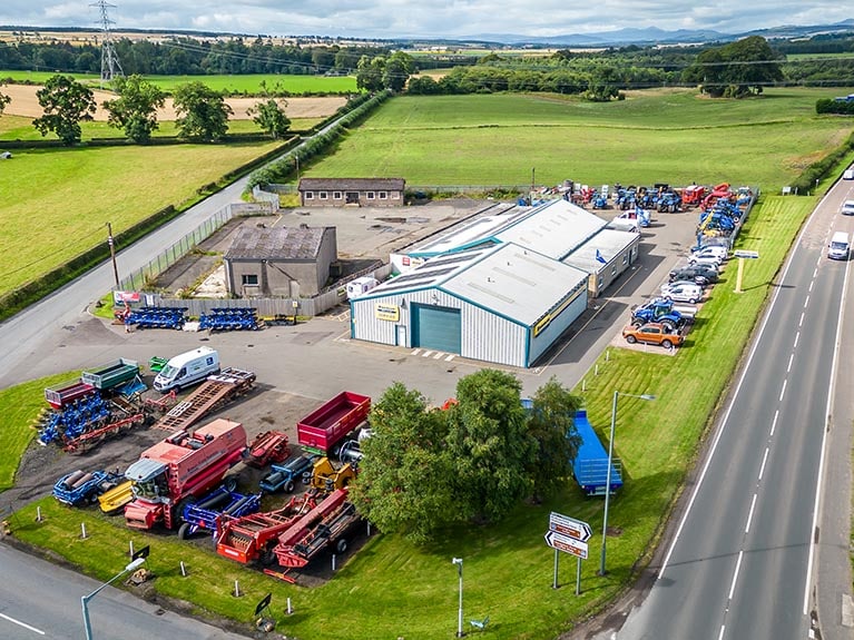 Aerial view of the Agricar depot in Perth.